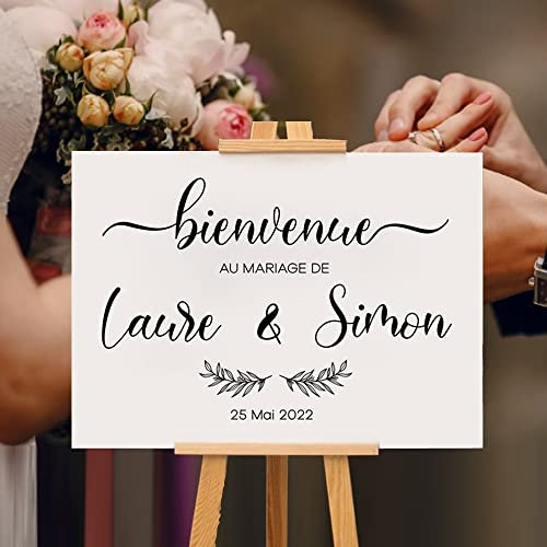 Bienvenue autocollant et panneau de réception personnalisé pour mariage français, conseils mariage