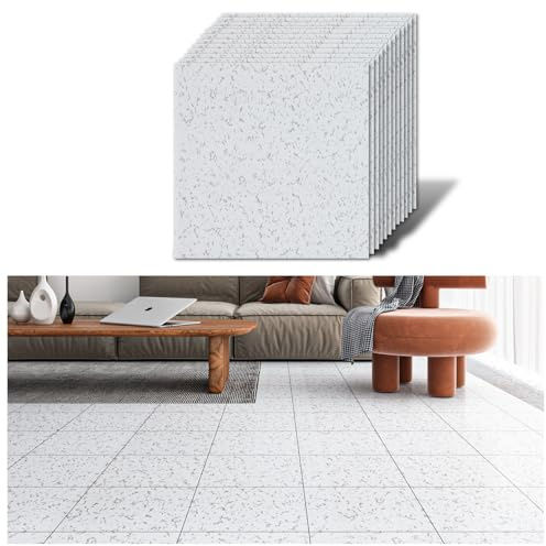VEELIKE PVC-golvbeläggning marmorutseende vit grå marmor vinyl kakel kakeldekaler golv vinylgolv självhäftande golvplattor självhäftande kakel golv badrum vattentät 1,5 mm 30 cm x 30 cm 12 stycken