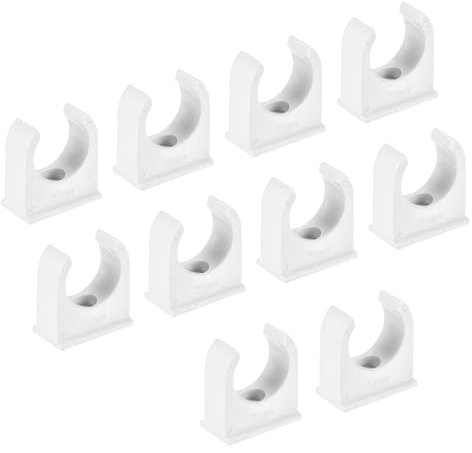 sourcing map 10 clip per condotto a U in PVC per tubo da 25 mm di diametro, fissaggio per tubo flessibile