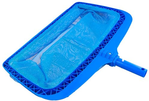 Naseom Red de Aterrizaje para Piscina, Recogehojas para Piscina con Marco de plástico Reforzado Duradero, Red para Skimmer de Piscina para Bañera, Spas, Piscina y Estanque de Peces (sin Poste, Azul)
