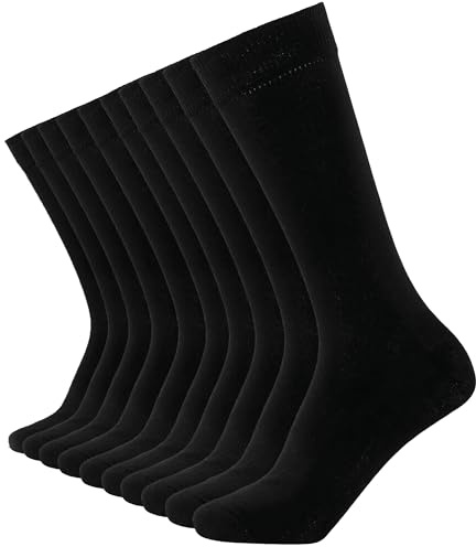 GetSocks Men Socks -10 Pairs- Seamless Toe Men’s Socks, Reinforced Heel & Toe – Cotton Rich Classic Black Men - Size 6-11