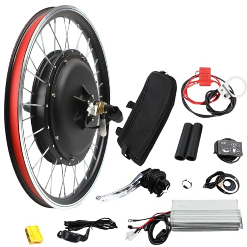 DAOHHFO 20 tums elcykel, bakhjul, konverteringssats, 48 V 1 000 e-cykel, konverteringssats med LCD-skärm, avtagbar bromsspak (V-broms, skivbroms), förvaringsväska