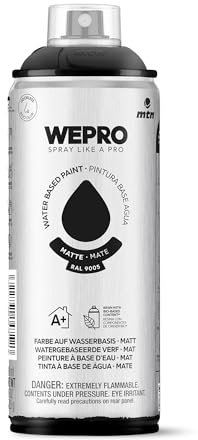 MTN WEPRO Water Based Mate RAL 9005 Negro Cosmos, Spray 400ml