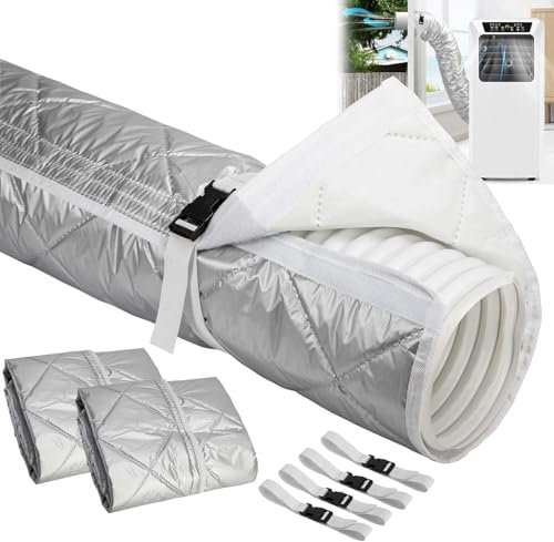 2 pezzi 150 x 50 cm copertura per condizionatori d'aria portatili – Copertura del tubo di isolamento – condizionatori d'aria tubo di scarico isolamento protettivo