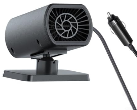 Riscaldatore per auto 12 V 200 W ventilatore elettrico portatile con funzione di scongelamento, staffa regolabile per il flusso d'aria, riscaldamento rapido e antinebbia per il comfort interno del