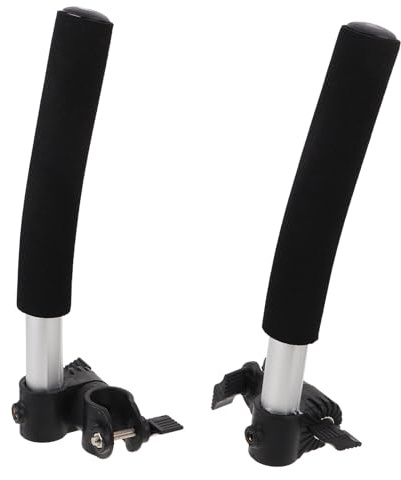 TOYANDONA Poignées Rallongées pour Fauteuil Roulant en Acier Inoxydable 27,5 Cm, Paire de Rallonges Universelles Antidérapantes, Accessoires Adaptés pour Poussettes et Fauteuils Roulants