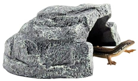 Tuxuseo Cueva de piedra para reptiles | Escondite de terrario para lagartos y serpientes | Ideal para todos los reptiles, perfecto para terrarios, acuarios y lugares de sol