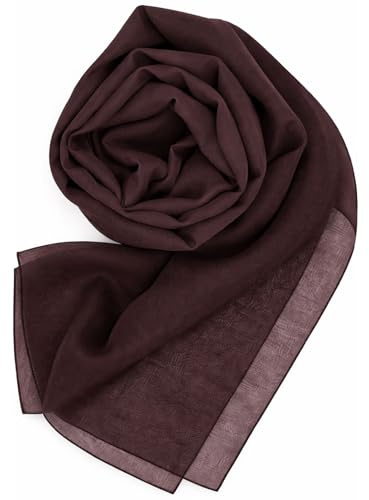 MAPIMANIA - Estolas Marrón Oscuro de mujer para bodas Made in Italy, chal elegante para vestido de fiesta, pashmina de verano 200x80 en chiffon