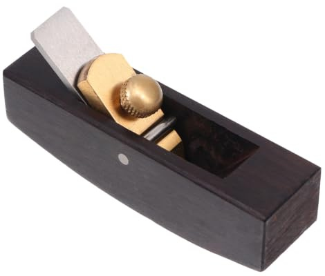 Rabot à Main en Ébène pour Cuir, Outil Manuel de Coupe et Biseautage | Bois, Acier et Cuivre, Finition Marron, Usage Artisanal pour Atelier Bois Fait Main