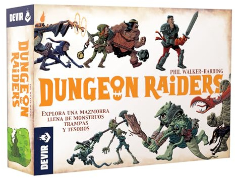 Devir - Dungeon Raiders, Juego de Mesa de Cartas, con Amigos, para Fiestas, 8 años (BGHRAI)