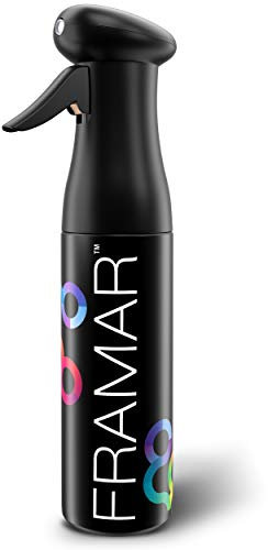 FRAMAR Continuous Spray Bottle For Hair – Continuous Spray Bottles For Hair, Hair Spray Bottle, Hairdressser Spray Bottles, Water Mister, Ultra Fine Mist For Hairstyling, Plant Care – Black 250ml