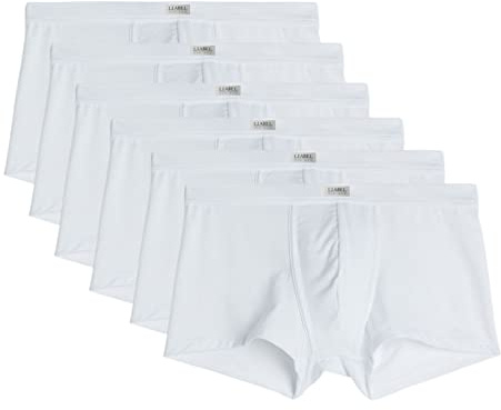 6 Boxer Uomo 100% Cotone Mutande Uomo Bianche Colorate Intimo Uomo Finissimo Colorate alla Moda Box Biancheria Intima Bianchi e Colorati 2 Blu 2 Neri 2 Grigi LB022 (6 Boxer Bianchi, XL)