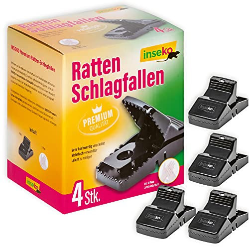 inseko 4 x Premium-Rattenfallen I sehr hochwertig I wiederverwendbar I inklusive Handschuhe (4)