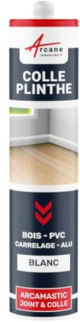 Colle plinthe, bois et carrelage, pose facile - 290 ml x 1 Blanc - ARCANE INDUSTRIES