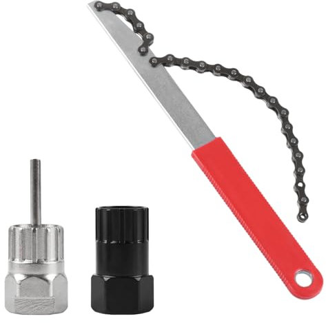 WangLaoWu Fahrrad Kettenpeitsche mit Zahnkranzabzieher, Ketten Peitsche und Ritzelabzieher, Fahrrad Kassette Abzieher Werkzeug, Kassettenabzieher Fahrradwerkzeug für 7, 8, 9, 10, 11, 12 Fach Kassette