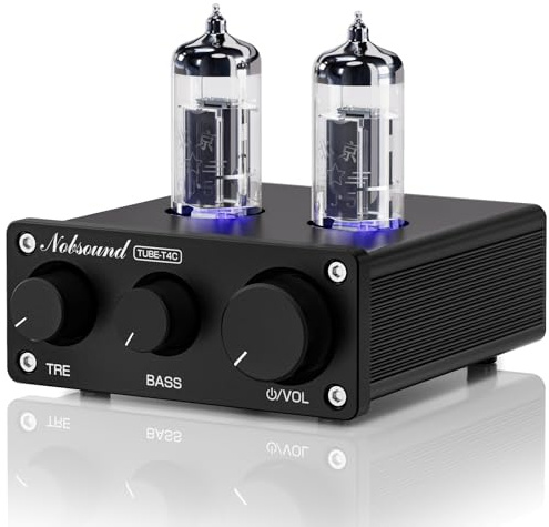 Nobsound Mini HiFi Tube Preamp: Class A Stereo Audio Preamplifier with Bass & Treble Control for Home Stereo Amplifier, Active Speaker, Desktop Audio Systems (TUBE-T4C)