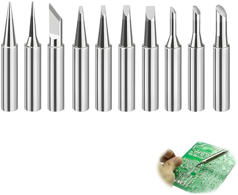 10 Stück Lötspitzen 900M, 900M-T Lötspitzen Set Lötspitze Ersatzlötspitzen für Lötstationen Lötkolbenspitzen Bleifreie Hochwertige Lötspitzen für Elektronikreparaturen und Heimwerkerprojekte