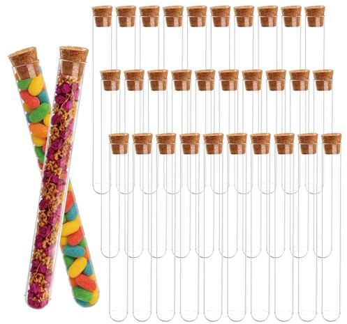 Lot de 30 tubes à essai avec bouchon (16 x 150 mm)