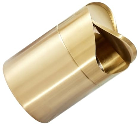 MAGICLULU Mini Poubelle Inoxydable Dorée avec Couvercle, Petite Corbeille de Bureau Compacte Multifonction pour Chambre, la Cuisine, Voiture – Seau à Ordures Design et Conteneur Déchets