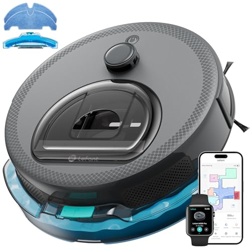 Lefant M330 Pro Robot Vacuum with Mop, 5000Pa, dToF Laser Navigation, 190° Obstacle Detection, Wi-Fi/Alexa Control, 150 Min Runtime, for Pet Hair, Light Grey
