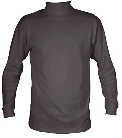 Mens Roll Neck Thermal Underwear Baselayer T Shirt Top Winter Warm Colour:Charcoal Grey Size:Large