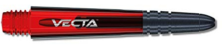 WINMAU Eje de dardo - Vecta Policarbonato Tallos de Dardos - 1 Juego por Paquete (3 Dardos Varillas en Total) - Accesorios de Dardos Profesionales - Rojo y Negro Varillas Cortas
