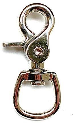 Nbrand JA Horse – Mors de rêne Snaps Mousqueton mousqueton mousqueton mousqueton à ciseaux Mousqueton cheval Mousqueton moulé sous pression Laiton nickelé (1 pièce, mousqueton rond en ciseau)