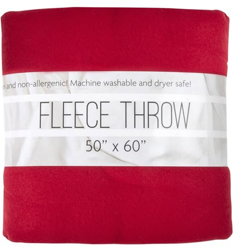 Trail maker 50x60 Throw Blankets, Fleece Throw Blanket for Livingroom, Couch, Chair, Bed (Barn Red)