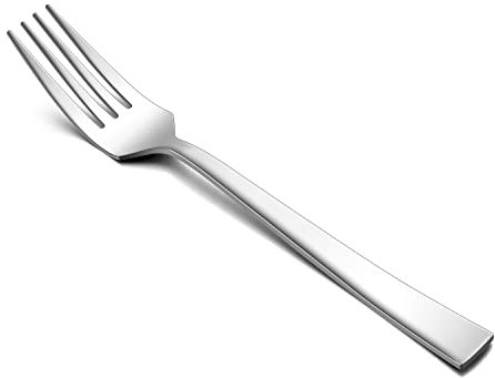 Herogo Set di 12 forchette in acciaio inox, forchette da menù da 20 cm, per casa, ristorante, hotel, finitura a specchio, forchette da tavola, durevoli e lavabili in lavastoviglie, metallo argento