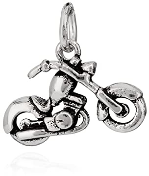 NKlaus Kettenanhänger Motorrad 925 Silber 11x17mm Silberanhänger Bike Amulett Talisman 10176