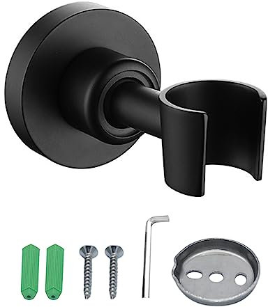 Support de pommeau de douche réglable, rotatif à 360 °, universel en acier inoxydable, support mural pour pommeau de douche, support mural pour salle de bain, noir