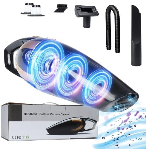 LIKE SHOW Aspirapolvere portatile a batteria senza fili, 15000pa,aspirapolvere per auto senza fili, 120 W, mini aspirapolvere portatile ricaricabile