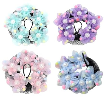 Rete per capelli, 4 pezzi, rete per capelli, per ginnastica, ginnastica ritmica, balletto