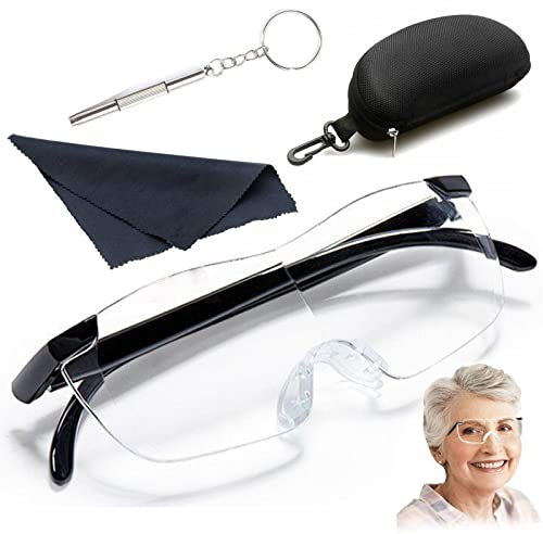 Lupenbrille 300% Vergrößerungsbrille Lesen Anti-Blaulicht Tragbare Brillenträger Lesehilfe Ältere Brillenlupe Naharbeit Lesen Nähen Reparatur