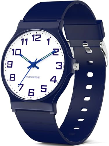 TENOCK Kids Analog Watch Boys Girls, 30M Waterproof, Sports Watch, Thin Dial Wrist Watches with Soft Band, Easy to Read Children's Teenagers for Ages 5-15 Kids Great Birthday Gifts Christmas Day