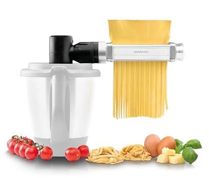 Wundermix - Nudelmaschine für Thermomix – Starter Set mit WunderCentix® Achse & 3-teiligem Nudelaufsatz • Lasagne, Fettuccine & Spaghetti selbst machen • Thermomix Zubehör TM6 TM5