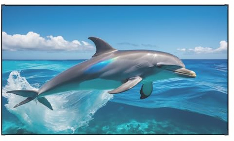 Générique Écran de Projection à Cadre Fixe, Formats 16:9 4K Ultra HD 3D Écran Videoprojecteur Mural pour Home Cinéma, École, Bureau(72in)