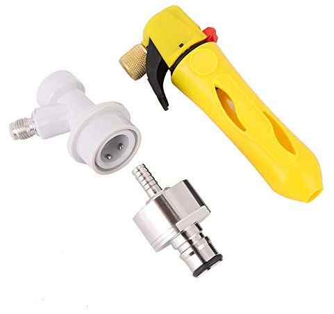 Kit de chargeur de fûts avec bouchon de carbonatation pour la brasserie de bière et les boissons gazeuses, chargeur de fûts portable pour la fabrication de bière à la maison, adapt (Jaune)