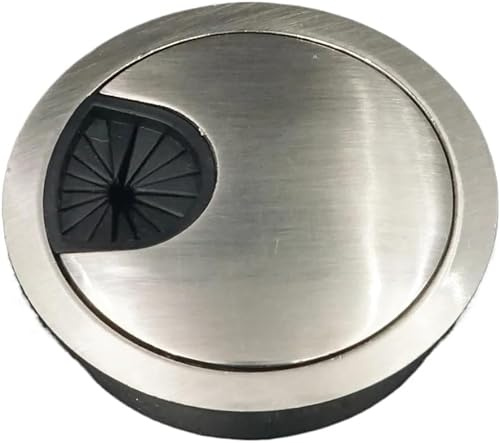 Kabelgenomföring skrivbord kabelbricka, hålhölje, utgång, bord, dator, PC, fäste med runda öglor, 50 mm/53 mm/60 mm/80 mm (borstfinish, 60 mm)