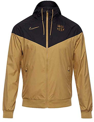 Nike FCB M NSW WR WVN AUT, Giacca Sportiva Uomo, jersey gold/Black/jersey gold/(jersey gold) (no sponsor), XL