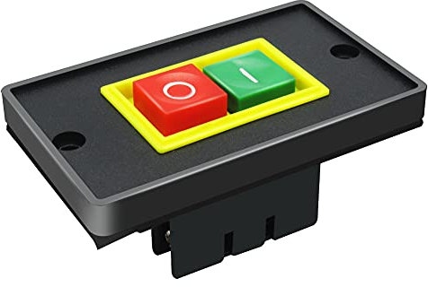 mxuteuk Start Stop Switch Push Button Switch Industrial Equipment Machine On/Off Button 10A AC 220V/380V QCS1-I/O