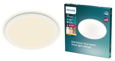 Philips LED SceneSwitch Deckenleuchte (18 W), 3 Helligkeitsstufen, warmweißes Licht, energiesparende Raumbeleuchtung mit EyeComfort, weiß, 30cm