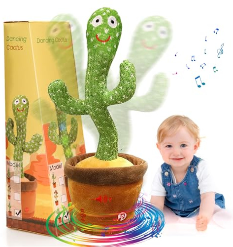 seOSTO Volume Control Dancing Talking Cactus Toy Repeat What You Say | Talking Cactus Toy Voice Recording Singing Cactus Baby Toys for Encourage Speech, Kids Boys Girls Gifts