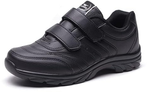 JOMIX Scarpe con Strappo Uomo Comode Ginnastica Tennis Camminata Passeggio Sneakers Senza Lacci U210 (Nero, 41)