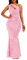 VERWIN Robe moulante sans manches à col oblique sirène à paillettes pour femme, rose, Taille L