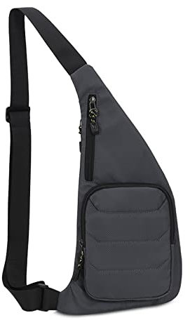 FANDARE Ultraleicht Brusttasche Sling Bag Herren Damen Bauchtasche Umhängetaschen Schultertasche Crossover Daypacks für Outdoor Reisen Camping Wanderrucksäcke Crossbody Pack Grau b