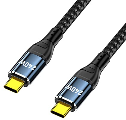 CY USB-C Kabel 240W Typ-C Stecker auf Stecker Kabel 48V 5A kompatibel mit USB 2.0 480Mbps 100W Laden für Laptop Tablet Telefon