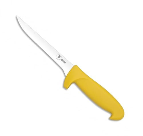 Cuchillo deshuesador – Hoja de 16.20 cm - Acero Inoxidable 3Cr13Mov – mango Polipropileno/Amarillo - Tamaño Total 30.00 cm - Tamaño del mango 13.80 cm - Grosor de la Hoja 2.67 mm - peso 107.00 g
