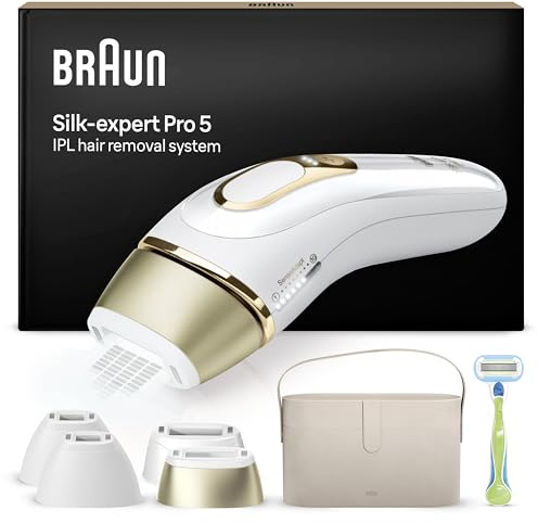 Braun Epilateur Lumiere Pulsee Silk·expert Pro 5 PL5342, Epilation Semi-Définitive, Alternative Au Laser, Résultats En 2 Séances, Rasoir Gillette Venus, 4 Têtes Pour Epiler Jambes, Visage, Maillot