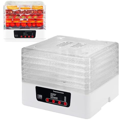 Tefola 5 Pisos Desidratadoras de Alimentos, Frutas y Vegetales Dehydrator, Secadora de Frutas y Verduras, Temperatura y Tiempo Ajustables Electrodomesticos Cocina